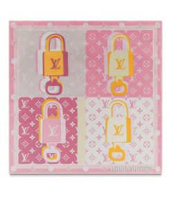 Donna Louis Vuitton Foulard In Seta E Bandeaux | Foulard Lv Unlocked 45 Rose