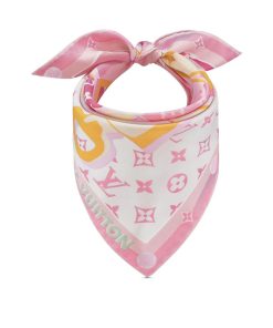 Donna Louis Vuitton Foulard In Seta E Bandeaux | Foulard Lv Unlocked 45 Rose