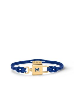 Donna Louis Vuitton Bracciali | Bracciale Lv Padlock Bleu Petrole