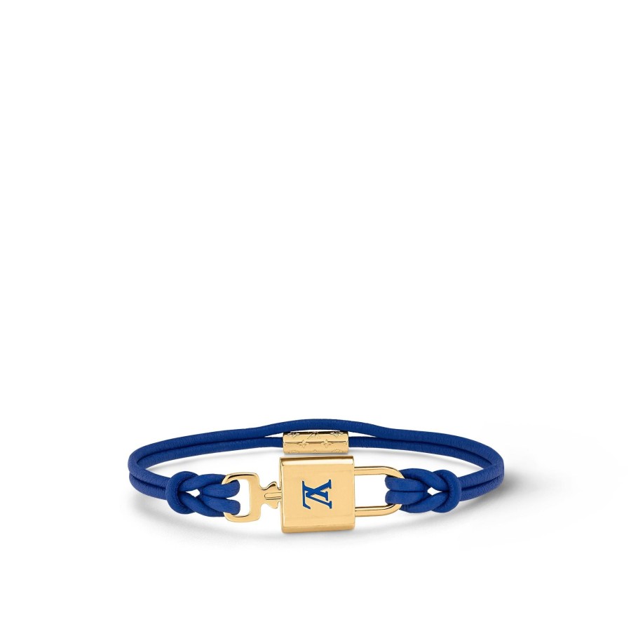 Donna Louis Vuitton Bracciali | Bracciale Lv Padlock Bleu Petrole