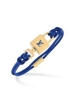 Donna Louis Vuitton Bracciali | Bracciale Lv Padlock Bleu Petrole