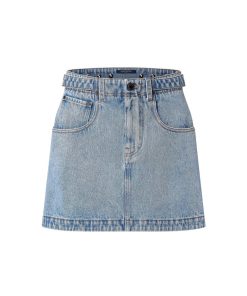 Donna Louis Vuitton Gonne E Shorts | Minigonna In Denim Sbiancato