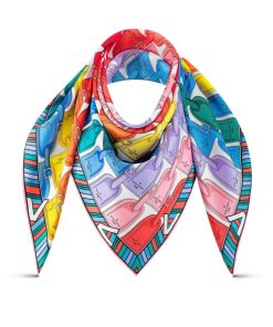 Donna Louis Vuitton Foulard In Seta E Bandeaux | Foulard My Lv Tags 90