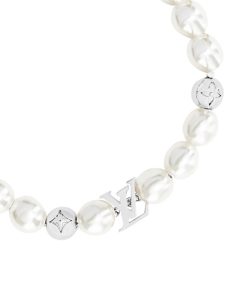 Uomo Louis Vuitton Bracciali | Bracciale Monogram Pearls Bianco