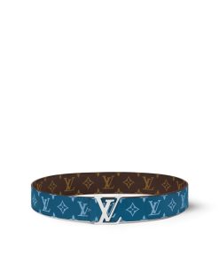 Uomo Louis Vuitton Cinture | Cintura Lv Initiales 40 Mm Reversibile Blu