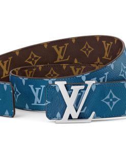 Uomo Louis Vuitton Cinture | Cintura Lv Initiales 40 Mm Reversibile Blu