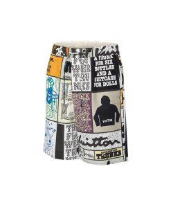 Uomo Louis Vuitton Pantaloni | Shorts In Misto Seta Con Coulisse E Stampa