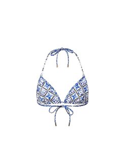 Donna Louis Vuitton Costumi | Top Bikini Con Motivo Monogram Flower Tile Blu