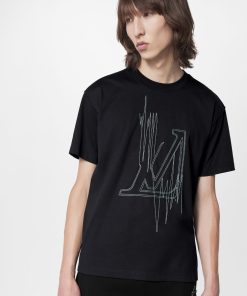 Uomo Louis Vuitton T-Shirt E Polo | T-Shirt Con Motivo Lv Frequency