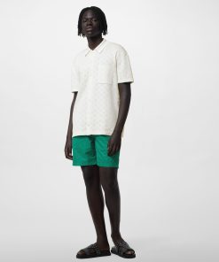 Uomo Louis Vuitton Costumi | Shorts Da Surf In Nylon Con Motivo Monogram Verde