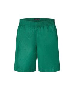 Uomo Louis Vuitton Costumi | Shorts Da Surf In Nylon Con Motivo Monogram Verde