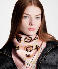 Donna Louis Vuitton Foulard In Seta E Bandeaux | Foulard Graphic Monogram 90