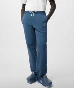 Uomo Louis Vuitton Pantaloni | Pantaloni Da Jogging In Cotone Con Firma Ricamata