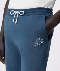 Uomo Louis Vuitton Pantaloni | Pantaloni Da Jogging In Cotone Con Firma Ricamata