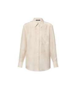 Donna Louis Vuitton Camicie E T-Shirt | Camicia Con Motivo Monogram Cloud Bianco Gesso