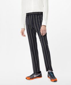 Uomo Louis Vuitton Pantaloni | Pantaloni A Sigaretta Con Motivo Di Catenelle