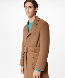 Uomo Louis Vuitton Capispalla E Cappotti | Cappotto Con Cintura E Motivo Damier