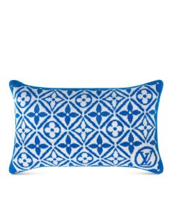 Donna Louis Vuitton Accessori Per La Casa | Cuscino Da Spiaggia Piccolo Monogram Flower Tile Bianco/Blu