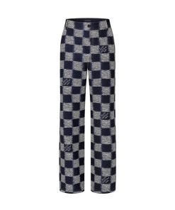 Uomo Louis Vuitton Pantaloni | Pantaloni In Stile Workwear In Lana Con Motivo Damier