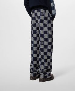 Uomo Louis Vuitton Pantaloni | Pantaloni In Stile Workwear In Lana Con Motivo Damier