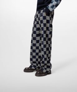 Uomo Louis Vuitton Pantaloni | Pantaloni In Stile Workwear In Lana Con Motivo Damier