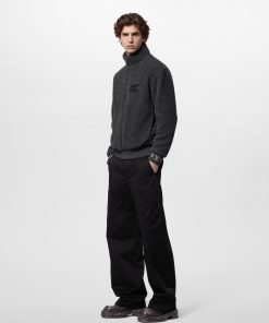 Uomo Louis Vuitton Pantaloni | Pantaloni In Cotone In Stile Workwear Noir