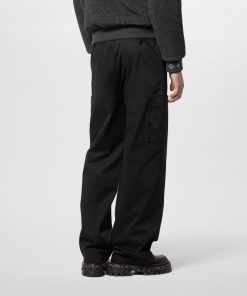 Uomo Louis Vuitton Pantaloni | Pantaloni In Cotone In Stile Workwear Noir