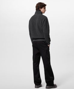 Uomo Louis Vuitton Pantaloni | Pantaloni In Cotone In Stile Workwear Noir