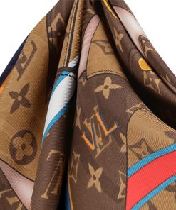 Donna Louis Vuitton Foulard In Seta E Bandeaux | Foulard Personally Lv 70 Marrone