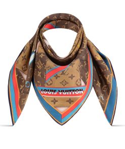 Donna Louis Vuitton Foulard In Seta E Bandeaux | Foulard Personally Lv 70 Marrone