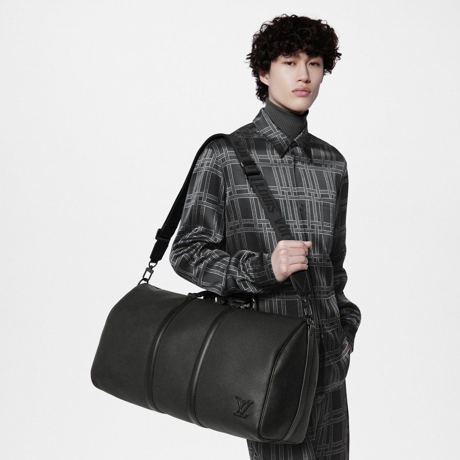 Uomo Louis Vuitton Borse Da Viaggio | Keepall Bandouliere 50 Nero