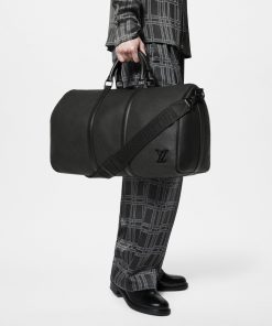 Uomo Louis Vuitton Borse Da Viaggio | Keepall Bandouliere 50 Nero