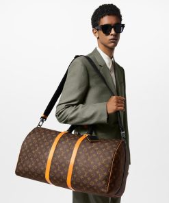 Uomo Louis Vuitton Icone Monogram | Keepall Bandouliere 55