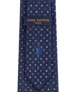 Uomo Louis Vuitton Cravatte E Fazzoletti Da Taschino | Cravatta Monogram Gradient Dots Blu Marine