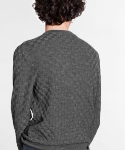 Uomo Louis Vuitton Maglieria E Felpe | Maglia Girocollo Con Motivo Damier Gris Fonce