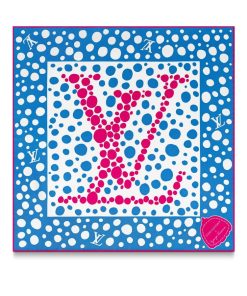 Donna Louis Vuitton Foulard In Seta E Bandeaux | Lv X Yk Foulard Infinity Dots 45 Bianco/Blu