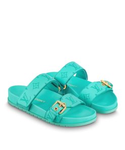 Donna Louis Vuitton Mule E Slider | Mule Bassa Bom Dia Vert D'Eau