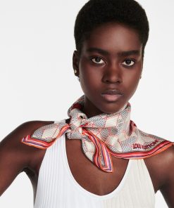 Donna Louis Vuitton Foulard In Seta E Bandeaux | Foulard Damier Pop Up 70