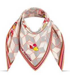 Donna Louis Vuitton Foulard In Seta E Bandeaux | Foulard Damier Pop Up 70