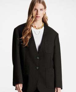 Donna Louis Vuitton Cappotti E Giacche | Lv X Yk Blazer In Gabardine Tecnica