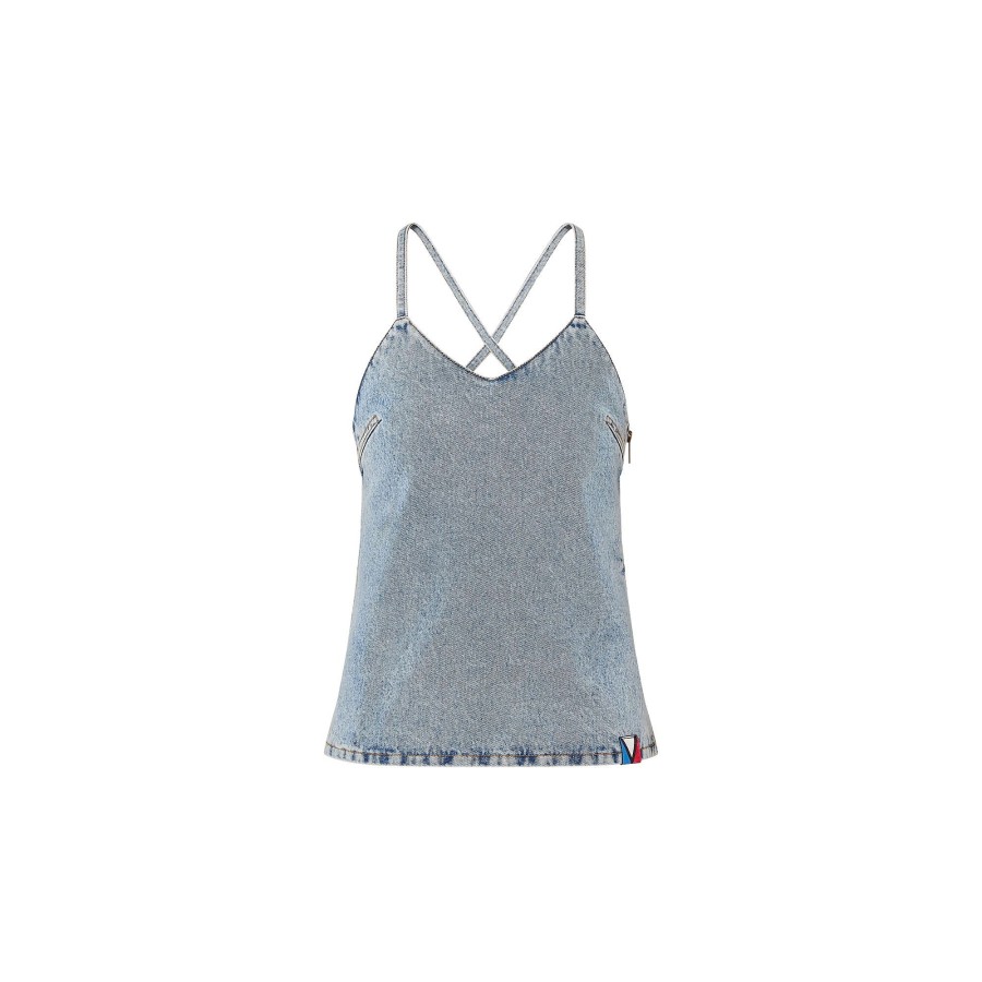 Donna Louis Vuitton Camicie E T-Shirt | Top In Denim Sbiancato