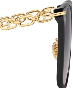 Donna Louis Vuitton Occhiali Da Sole | Occhiali Da Sole My Lv Chain Two Classic Square Black