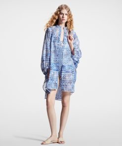 Donna Louis Vuitton Abiti | Abito-Camicia Con Maniche Ampie E Motivo Monogram Tiles