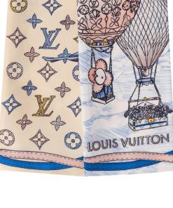 Donna Louis Vuitton Foulard In Seta E Bandeaux | Bandeau Up And Away Bleu Clair