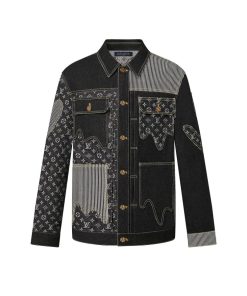 Uomo Louis Vuitton Capispalla E Cappotti | Giacca Di Jeans In Stile Workwear Con Motivo Monogram Crazy