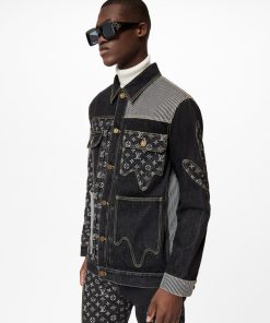 Uomo Louis Vuitton Capispalla E Cappotti | Giacca Di Jeans In Stile Workwear Con Motivo Monogram Crazy