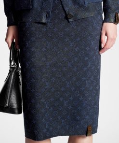 Donna Louis Vuitton Maglieria | Gonna In Maglia Con Motivo Monogram E Glitter