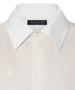 Uomo Louis Vuitton Camicie | Camicia A Maniche Lunghe In Misto Seta