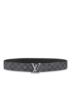 Uomo Louis Vuitton Cinture | Cintura Lv Initiales 40 Mm Reversibile Grigio Grafite