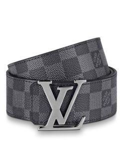 Uomo Louis Vuitton Cinture | Cintura Lv Initiales 40 Mm Reversibile Grigio Grafite